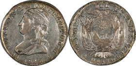 ECUADOR. 2 Reales, 1848/7-QUITO GJ. Quito Mint. PCGS AU-55.
KM-33.
From the Helena Collection.

Estimate: $200.00- $300.00