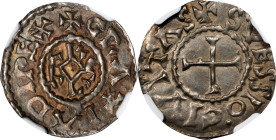 FRANCE. Carolingian. Denier, ND (840-877). Rouen Mint. Charles the Bald. NGC MS-62.
Roberts-1431. Weight: 1.67 gms.

Estimate: $300.00- $500.00