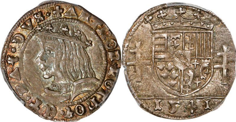 FRANCE. Lorraine. 1/4 Teston, 1541. Anthony. PCGS AU-58.
B-1516.

Estimate: $...