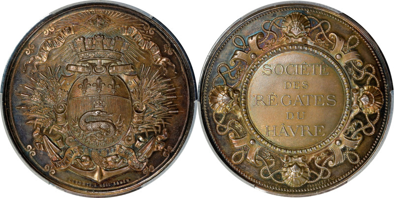 FRANCE. Le Havre Regatta Society Silver Medal, ND (ca. 1880). PCGS SPECIMEN-66....