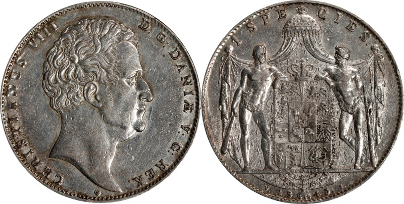 DENMARK. Speciedaler, 1843-VS. Copenhagen Mint; mm: crown. Christian VIII. PCGS ...