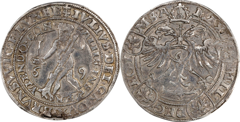 GERMANY. Brunswick-Luneburg: Wolfenbuttel. 1/4 "Light" Taler, 1569. Goslar Mint....