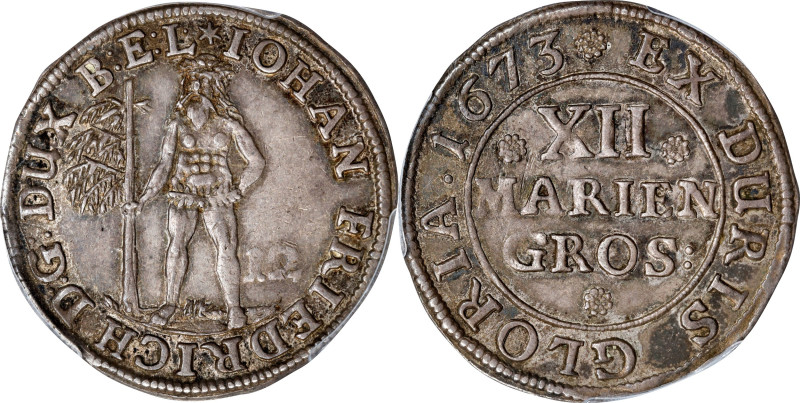 GERMANY. Brunswick-Luneburg: Hannover. 12 Mariengroschen, 1673. Zellerfeld Mint....