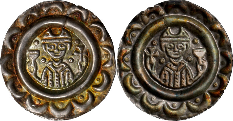 GERMANY. Augsburg. Brakteat, ND (1184-1202). Udalschalk von Eschenlohe. NGC MS-6...