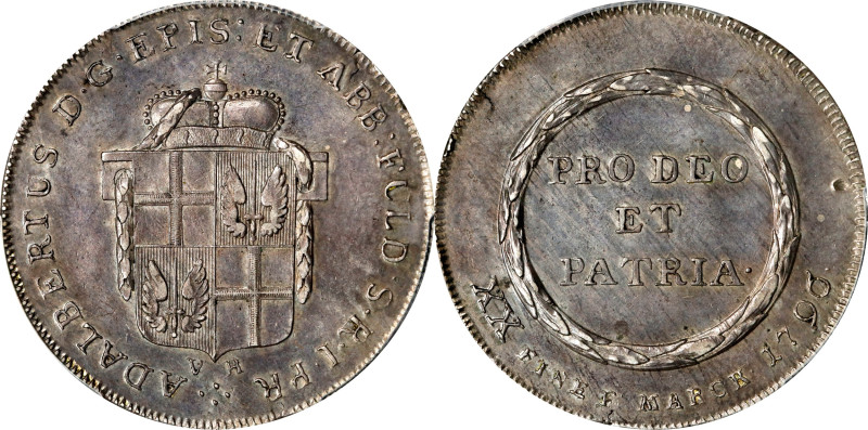 GERMANY. Fulda. 1/2 Taler, 1796. Adalbert III von Harstall. PCGS AU-58.
KM-154....