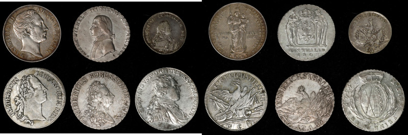 GERMANY. Sextet of Silver Denominations (6 Pieces), 1750-1855. Grade Range: VERY...