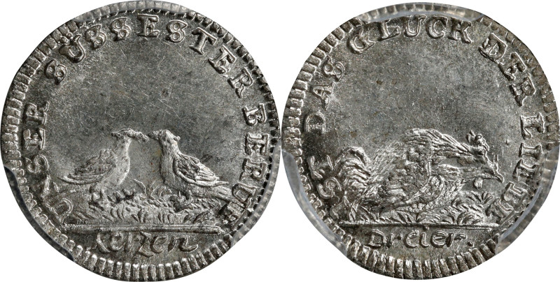 GERMANY. Medallic Issues. Nurnberg. Cock and Hen Billon Token, ND (ca. 1700). PC...