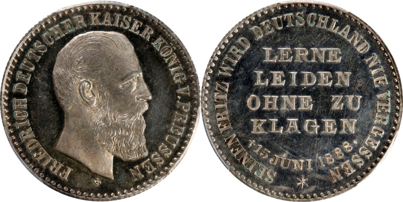 GERMANY. Medallic Issues. Prussia. Death of Friedrich III Silver Medal, 1888. PC...