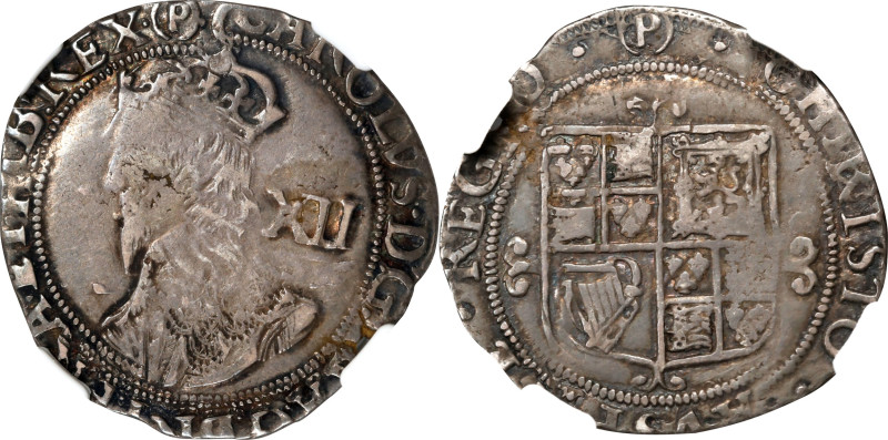 GREAT BRITAIN. Shilling, ND (1643-44). London Mint; mm: (P)/(P). Charles I. NGC ...