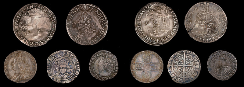 GREAT BRITAIN. Quintet of Silver Issues (5 Pieces), ND. Average Grade: FINE.
A ...