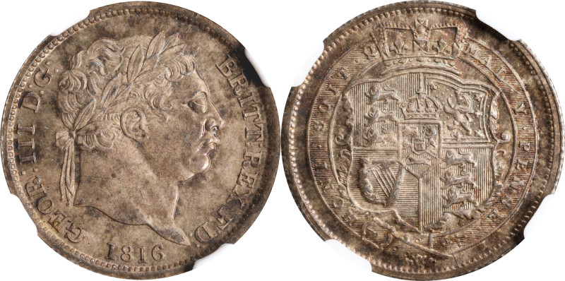 GREAT BRITAIN. Shilling, 1816. London Mint. George III. NGC MS-63.
S-3790; KM-6...