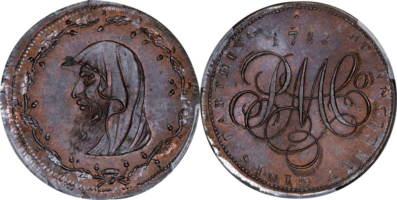 GREAT BRITAIN. Trade Tokens. Wales. Anglesey. Copper Farthing Token, 1788. PCGS ...