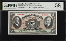 CANADA. Bank of Nova Scotia. 5 Dollar, 1935. CH# 550-36-02. PMG Choice About Uncirculated 58.
PMG comments "Staple Holes".

Estimate: $200.00- $400...