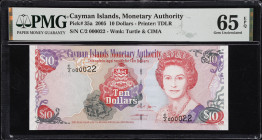 CAYMAN ISLANDS. Cayman Islands Monetary Authority. 10 Dollars, 2005. P-35a. Low Serial Number. PMG Gem Uncirculated 65 EPQ.

Estimate: $100.00- $200...