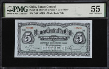 CHILE. Banco Central de Chile. 5 Pesos, 1930. P-82. PMG About Uncirculated 55.

Estimate: $100.00- $200.00