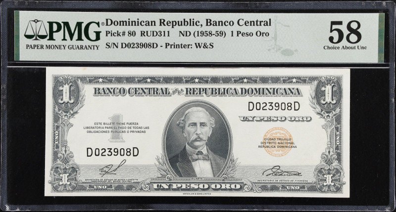 DOMINICAN REPUBLIC. Banco Central de la Republica Dominicana. 1 Peso Oro, ND (19...