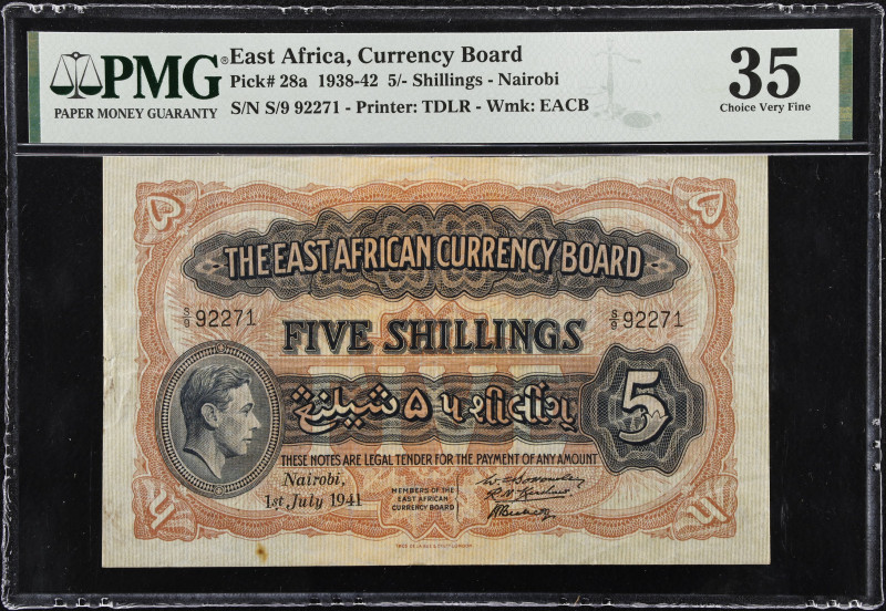 EAST AFRICA. The East African Currency Board. 5 Shillings, 1941. P-28a. PMG Choi...