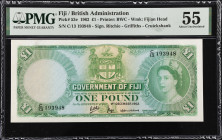 FIJI. Government of Fiji. 1 Pound, 1962. P-53e. PMG About Uncirculated 55.

Estimate: $125.00- $250.00