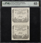 FRANCE. Domaines Nationaux. 50 Sols, 1793. P-A70b1. Uncut Pair. PMG Gem Uncirculated 65 EPQ.

Estimate: $50.00- $150.00