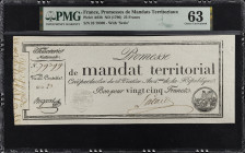 FRANCE. Tresorerie Nationale. 25 Francs, ND (1796). P-A83b. PMG Choice Uncirculated 63.

Estimate: $50.00- $100.00