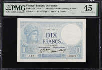 FRANCE. Banque de France. 10 Francs, 1927. P-73d. PMG Choice Extremely Fine 45.

Estimate: $75.00- $125.00