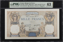 FRANCE. Banque De France. 1000 Francs, 1939. P-90c. PMG Choice Uncirculated 63.
PMG comments "Staple Holes, Minor Rust".

Estimate: $125.00- $250.0...