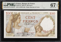 FRANCE. Banque de France. 100 Francs, 1942. P-94. PMG Superb Gem Uncirculated 67 EPQ.

Estimate: $75.00- $150.00