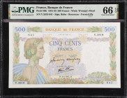 FRANCE. Banque de France. 500 Francs, 1942. P-95b. PMG Gem Uncirculated 66 EPQ.

Estimate: $100.00- $200.00