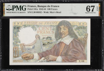 FRANCE. Banque de France. 100 Francs, 1944. P-101a. PMG Superb Gem Uncirculated 67 EPQ.

Estimate: $300.00- $500.00