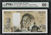 FRANCE. Lot of (4). Banque De France. 20, 50, 100 & 500 Francs, 1987-93. P-151f, 152c, 154g & 156h. PMG Gem Uncirculated 65 EPQ to Super Gem Uncircula...