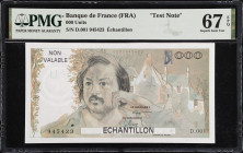 FRANCE. Banque de France. 000 Units, ND. P-Unlisted. Test Note. PMG Superb Gem Uncirculated 67 EPQ.

Estimate: $50.00- $100.00