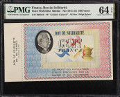 FRANCE. Bon de Solidarite. 100 Francs, ND (1941-45). P-Unlisted. PMG Choice Uncirculated 64 EPQ.
With booklet selvage.

Estimate: $90.00- $150.00