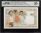 FRENCH INDO-CHINA. Institut d'Emission des Etats du Cambodge, du Laos et du Vietnam. 100 Piastres, ND (1954). P-108. PMG Choice Very Fine 35.
PMG com...