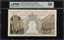 FRENCH INDO-CHINA. Institut d'Emission des Etats du Cambodge, du Laos et du Vietnam. 200 Piastres = 200 Riels, ND (1953). P-98. PMG Very Fine 30.
PMG...