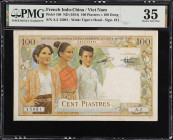 FRENCH INDO-CHINA. Institut d'Emission des Etats du Cambodge, du Laos et du Vietnam. 100 Piastres, ND (1954). P-108. PMG Choice Very Fine 35.
PMG com...