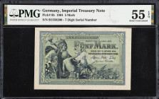 GERMANY. Imperial Treasury Note. 5 Mark, 1904. P-8b. PMG About Uncirculated 55 EPQ.

Estimate: $90.00- $150.00