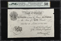 GREAT BRITAIN. Bank of England. 10 Pounds, 1935. P-336B. Operation Bernhard Counterfeit. PMG About Uncirculated 50.
PMG comments "Paper Maker's Notch...