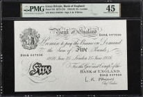 GREAT BRITAIN. Bank of England. 5 Pounds, 1956. P-345. PMG Choice Extremely Fine 45.

Estimate: $100.00- $200.00