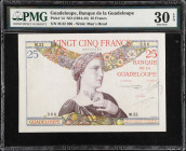 GUADELOUPE. Banque de la Guadeloupe. 25 Francs, ND (1934-44). P-14. PMG Very Fine 30 EPQ.

Estimate: $250.00- $450.00