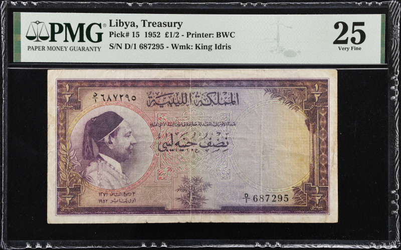 LIBYA. Treasury. 1/2 Libyan Pound, 1952. P-15. PMG Very Fine 25.

Estimate: $1...