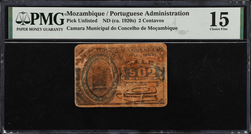 MOZAMBIQUE. Camara Municipal do Concelho de Mocambique. 2 Centavos, ND (ca 1920s...