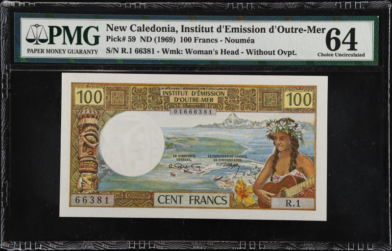 NEW CALEDONIA. Institut D'Emission D'Outre Mer. 100 Francs, ND (1969). P-59. PMG...