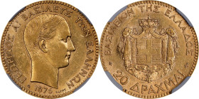 GREECE. 20 Drachmai, 1876-A. Paris Mint. George I. NGC AU-55.
Fr-15; KM-49.

Estimate: $600.00- $900.00