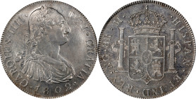 GUATEMALA. 8 Reales, 1802-NG M. Nueva Guatemala Mint. Charles IV. PCGS Genuine--Cleaned, AU Details.
KM-53; Cal-895.
From the Helena Collection.

...