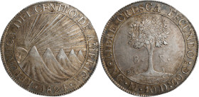 GUATEMALA. Central American Republic. 8 Reales, 1824-NG M. Nueva Guatemala Mint. PCGS AU-55.
KM-4.

Estimate: $600.00- $900.00
