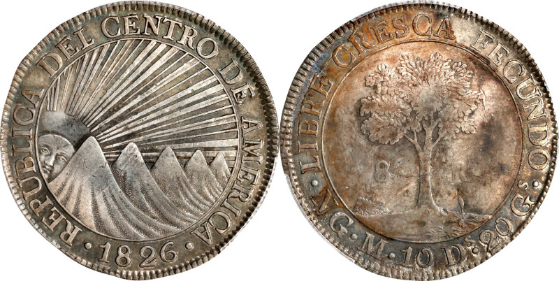 GUATEMALA. Central American Republic. 8 Reales, 1826-NG M. Nueva Guatemala Mint....