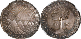 GUATEMALA. Central American Republic. 8 Reales, 1829-NG M. Nueva Guatemala Mint. NGC AU-55.
KM-4.

Estimate: $500.00- $700.00