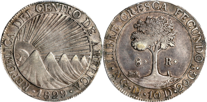 GUATEMALA. Central American Republic. 8 Reales, 1829-NG M. Nueva Guatemala Mint....