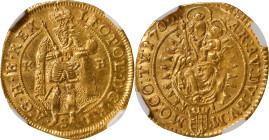 HUNGARY. Ducat, 1702-KB. Kremnitz Mint. Leopold I. NGC AU Details--Removed from Jewelry.
Fr-128; KM-151.
From the Augustana Collection.

Estimate:...