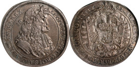 HUNGARY. Taler, 1691-KB. Kremnica Mint. Leopold I. NGC AU-58.
Dav-3261; KM-214.2.
From the Augustana Collection.

Estimate: $200.00- $400.00